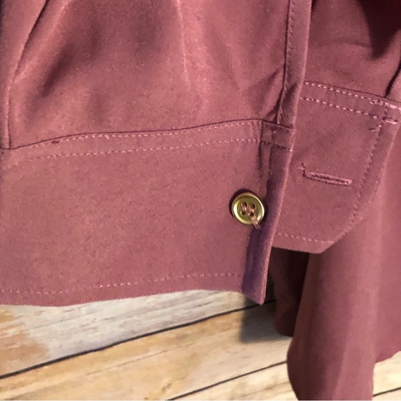Lane Bryant V-Neck Button Tab Mauve Blouse - Picture 4 of 11